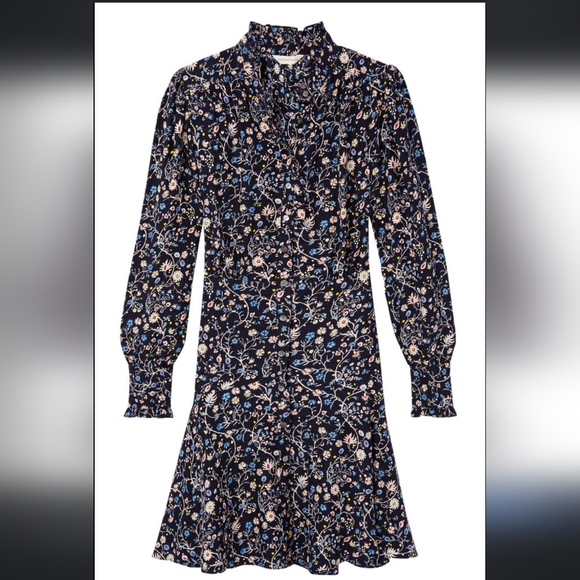 REBECCA TAYLOR SILK VIVIANNA VINE JACQUARD DRESS - Picture 1 of 10